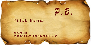Pilát Barna névjegykártya